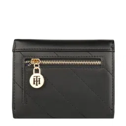 Tommy Hilfiger Black Textured Tri-Fold Wallet for Women image 3