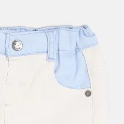 Miniklub Boys White Cotton Color Block Shorts image 5