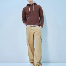 Bewakoof Maroon Regular Fit Hooded Sweatshirt image 5