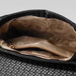 Carlton London Venezia Black Woven Medium Shoulder Bag image 5