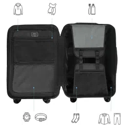 Carriall Groove Grey Striped Hard Trolley Bag Pack of 2 - 55cms & 75cms image 5