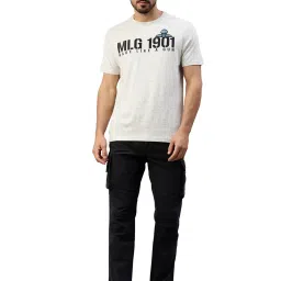 Royal Enfield Military Pride Ecru Regular Fit Printed Crew T-Shirt image 5