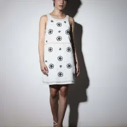 Only White Flared Fit Embellished Dress-image-63