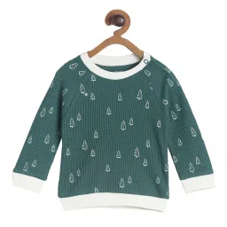 MINIKLUB Boys Green Printed Full Sleeves T-Shirt with Pants image 2