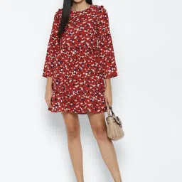 Solly by Allen Solly Red Floral Print Dress image 4