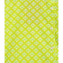 Campana Kids Green & Blue Cotton Printed Kurta Set image 3