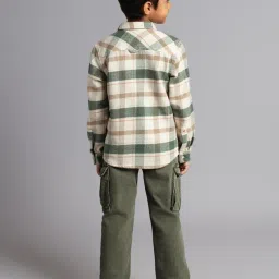 Ed-A-Mamma Boys Green Cotton Checks Shirt image 2