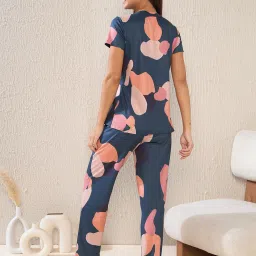 Sweet Dreams Navy & Pink Printed T-Shirt With Pyjamas image 2