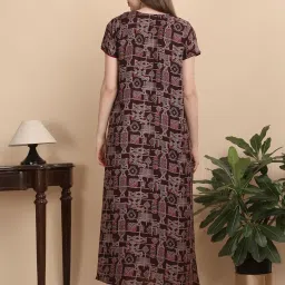 Sweet Dreams Khaki Cotton Printed Nighty image 2