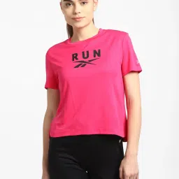 Reebok Pink Wor Run Sw Graphic Tee image 1