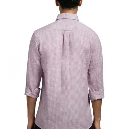 Louis Philippe Pink Cotton Slim Fit Printed Shirt image 2