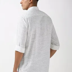 Peter England White Cotton Slim Fit Printed Shirt image 2