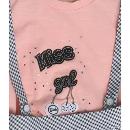 Peppermint Kids Multicolor Checks Top with Dungaree image 4