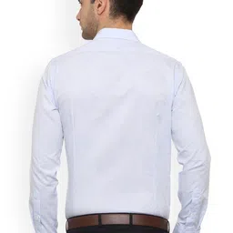 Van Heusen Men Blue Slim Fit Self Design Formal Shirt image 2