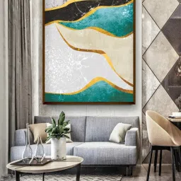 The Art House Abstract Multicolor Canvas Painting image 1