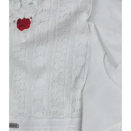 Peppermint Kids White Cut Work Jumpsuit image 3