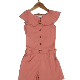 Peppermint Kids Peach Solid Playsuit image 1