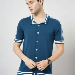 celio celio* Teal Blue Regular Fit Cotton T-Shirt-picture-33