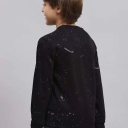 Monte Carlo Boys Black Cotton Printed Full Sleeves Sweatshirt image 2