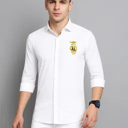 showoffff Showoff White Cotton Slim Fit Shirt image 2