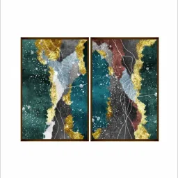 The Art House Abstract Multicolor Canvas Painting image 2