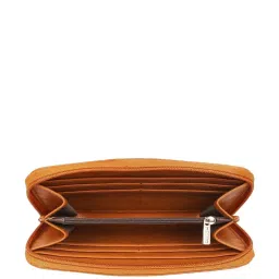 Metro Yellow Solid Zip Around Wallet For Women image 2