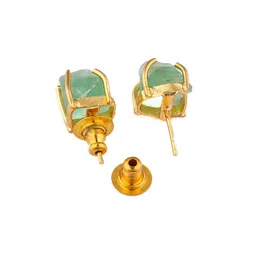 TOTAPARI Gold-Plated Quartz Stone Studded Contemporary Studs image 4