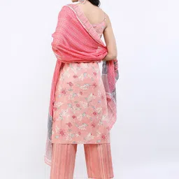 Vishudh Women Floral Printed Pure Cotton Kurta Sets With Dupatta image 5