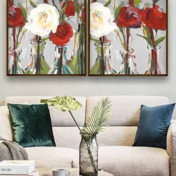 The Art House Abstract Multicolor Canvas Painting image 1