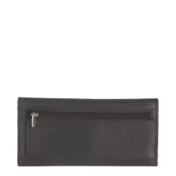 Kara Black Solid Tri-Fold Leather Wallet image 3