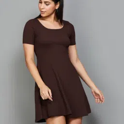 Ginger by Lifestyle Brown A-Line Dress-image-30