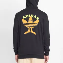 Adidas Originals Black Cotton Regular Fit Printed Hooded Sweatshirt image 2