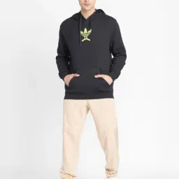 Adidas Originals Black Cotton Regular Fit Printed Hooded Sweatshirt image 4