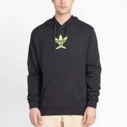 Adidas Originals Black Cotton Regular Fit Printed Hooded Sweatshirt image 1