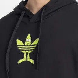 Adidas Originals Black Cotton Regular Fit Printed Hooded Sweatshirt image 5