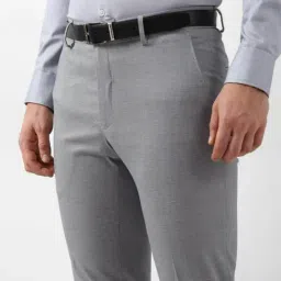 Louis Philippe Grey Leather Formal Belt for Men-picture-10