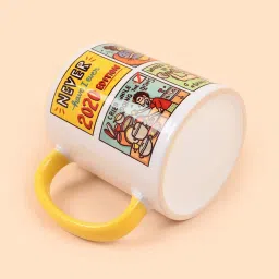 Chumbak Never Have I Ever in 2020 Yellow & White Ceramic Coffee Mug (300 ml) - Set of 1 image 4