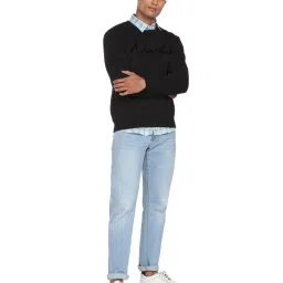 Arrow New York Black Cotton Regular Fit Embriodery SweatShirt image 5