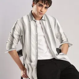 Calvin Klein Jeans Bright White Stripes Slim Fit Shirt-image-88