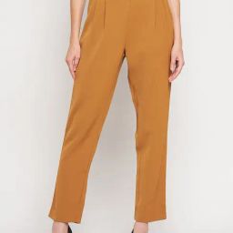 MADAME Mustard Regular Fit Mid rise Trousers-picture-15