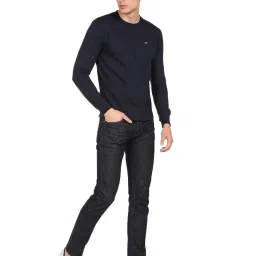 Arrow Sport Navy Cotton Regular Fit SweatShirt image 5