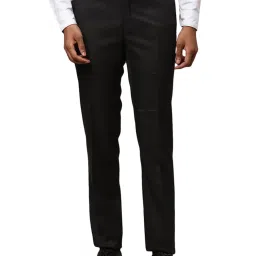Raymond Black Slim Fit Checks Trousers image 1