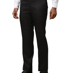 Raymond Black Slim Fit Checks Trousers image 3