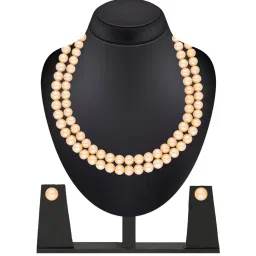 Sri Jagdamba Pearls Peach Alloy Casual Necklace & Earring Set image 1