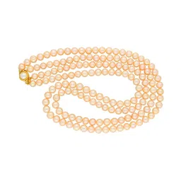 Sri Jagdamba Pearls Peach Alloy Casual Necklace & Earring Set image 4