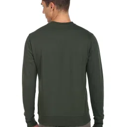 Arrow Sport Dark Olive Cotton Regular Fit Logo Printed SweatShirt image 2