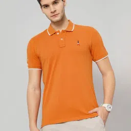 celio* Orange Regular Fit Cotton Polo T-Shirt-image-41