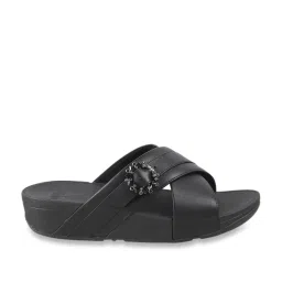FitFlop Women's Black Cross Strap Wedges image 1