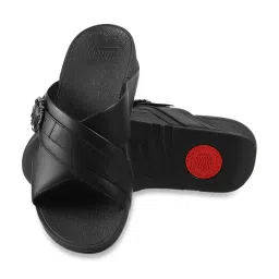 FitFlop Women's Black Cross Strap Wedges image 5