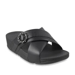 FitFlop Women's Black Cross Strap Wedges image 2